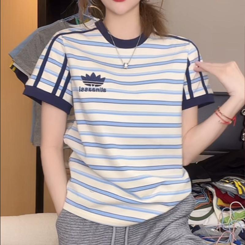 减龄显瘦条纹上衣女潮