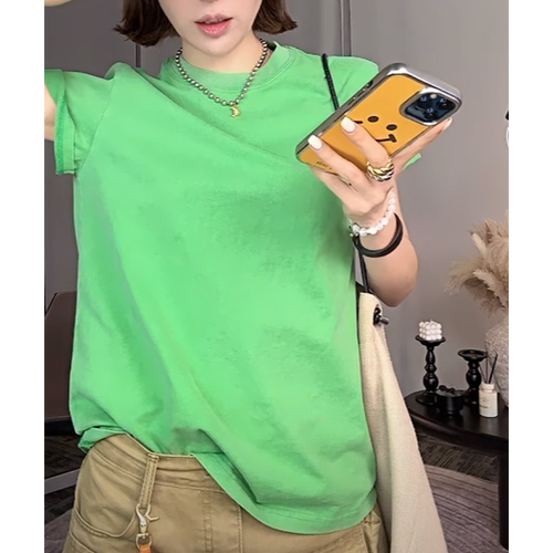 潮牌正肩圆领显瘦上衣女
