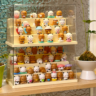 一二布布盲盒展示柜透明多层手办布布第三弹收纳展示盒桌面整理盒