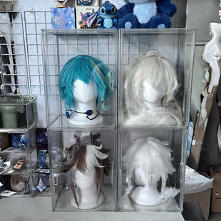 COS假发收纳盒家用头模防尘展示盒透明展示柜漫展假发模型保护罩