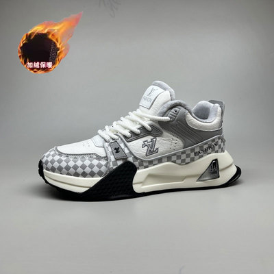 出口秋冬季加绒时尚休闲板鞋男