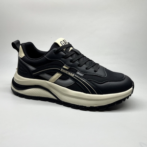 春季男鞋阿甘跑步软底休闲运动鞋男款网面皮面百搭潮牌小白鞋子