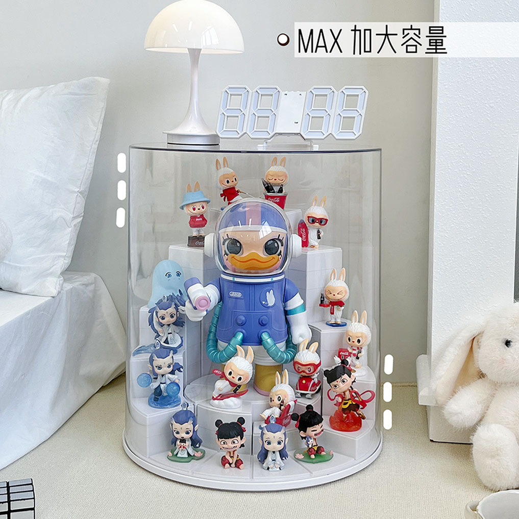 手办展示柜防尘透明适用于泡泡玛特展示盒大号摆件盲盒展示架收纳