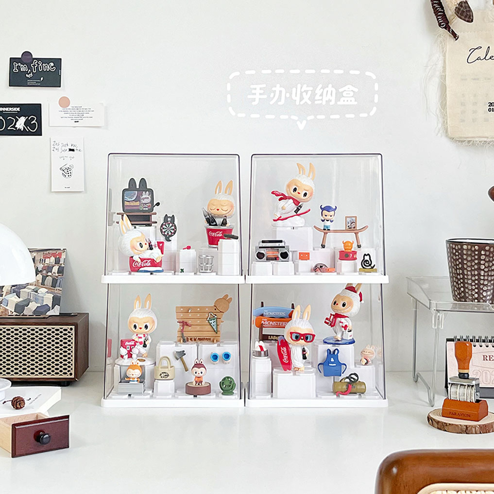 labubu手办展示柜拉布布摆件盲盒展示架收纳适用于泡泡玛特展示盒