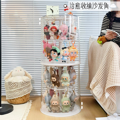 labubu手办展示柜防尘透明盲盒展示架收纳适用于泡泡玛特展示盒