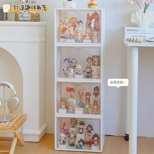 手办展示柜透明盲盒收纳玩偶展示架适用泡泡玛特labubu娃娃展示盒