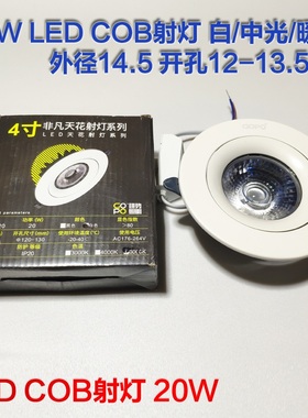 FFTH-4.0-20W非凡系列COB天花射灯LED嵌入式开孔12-13cm外径14.5