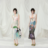 旗袍 印花新中式 前后两穿连衣裙 插画师合作款 MildRate原创