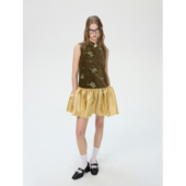 连衣裙新中式 MildRate原创 千金风撞色拼接无袖 A字裙