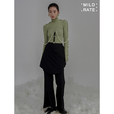 MildRate手工串珠双层链配饰背带