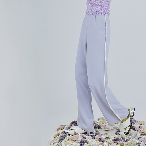 高腰MILDRATE珍珠装饰长裤