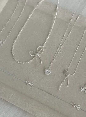 S925纯银蝴蝶淡水珍珠项链不掉色女高级感轻奢吊坠百搭锁骨链