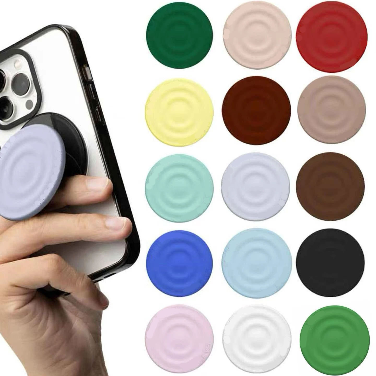 华强北波漾磁吸手机壳支架简约纯色折叠通用水波纹推拉强磁吸支架