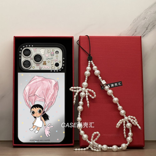 小玉挂袋子镜面手机壳上适用iPhone17Promax苹果16Pro手机壳防摔套15呆萌16Promax个性17Pro网红Plus女款磁吸