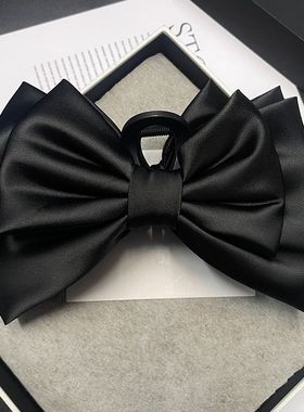 在逃公主发夹公主头黑色大号蝴蝶结发夹头饰女2024新款高端抓夹