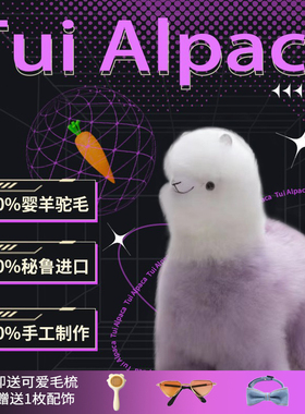 吐吐驼TUI ALPACA秘鲁羊驼公仔拼色紫色粉色毛绒玩偶女生生日礼物