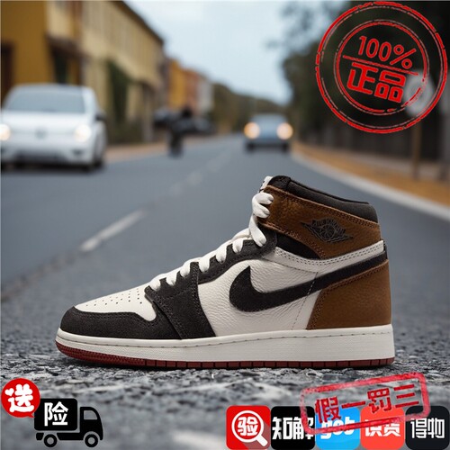 Nike耐克大童男女鞋2026秋季新款AJ JORDAN 1低帮板鞋FD1437-201