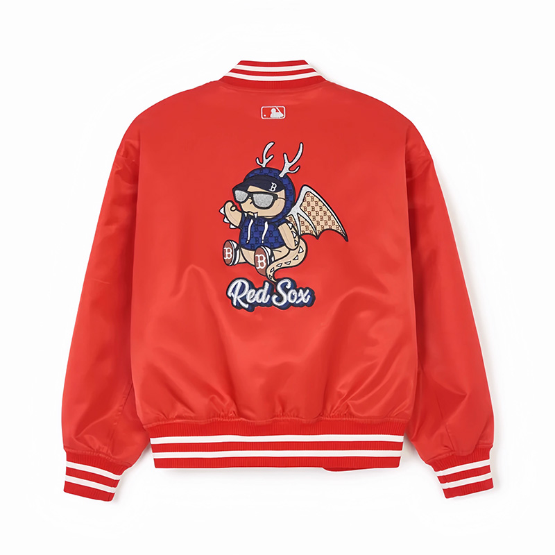 MLB正品龙年新年款立领棒球服外套男女款本命年红色夹克3AJPQ0141