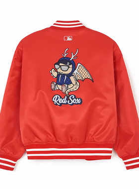MLB正品龙年新年款立领棒球服外套男女款本命年红色夹克3AJPQ0141