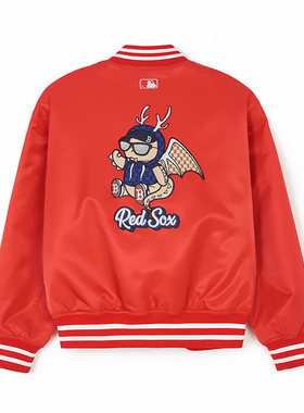 MLB正品龙年新年款立领棒球服外套男女款本命年红色夹克3AJPQ0141