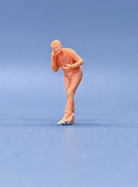 SuperGe1/64白模人偶坐姿比手通话中的男人直接上色handmadeS601