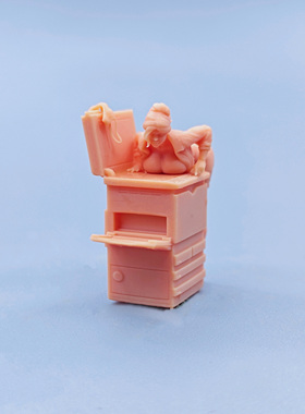 【嗯哼模型】现货1:64人偶1:43微缩白模 打印机美女 C705