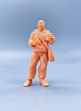 SuperGe1/64白模人偶绿巨人博士休闲装素模直接上色S045