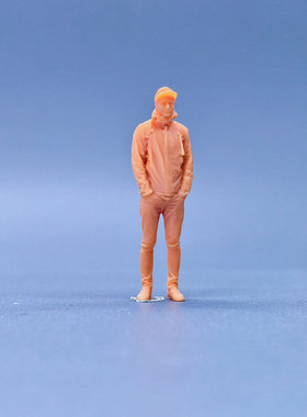 SuperGe1/64白模人偶围巾背包驴友男直接上色S622