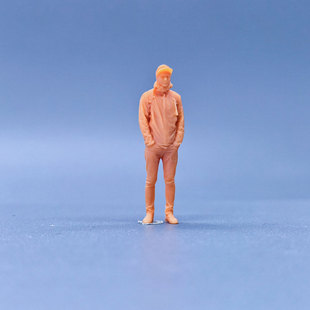 SuperGe1/64白模人偶围巾背包驴友男直接上色S622