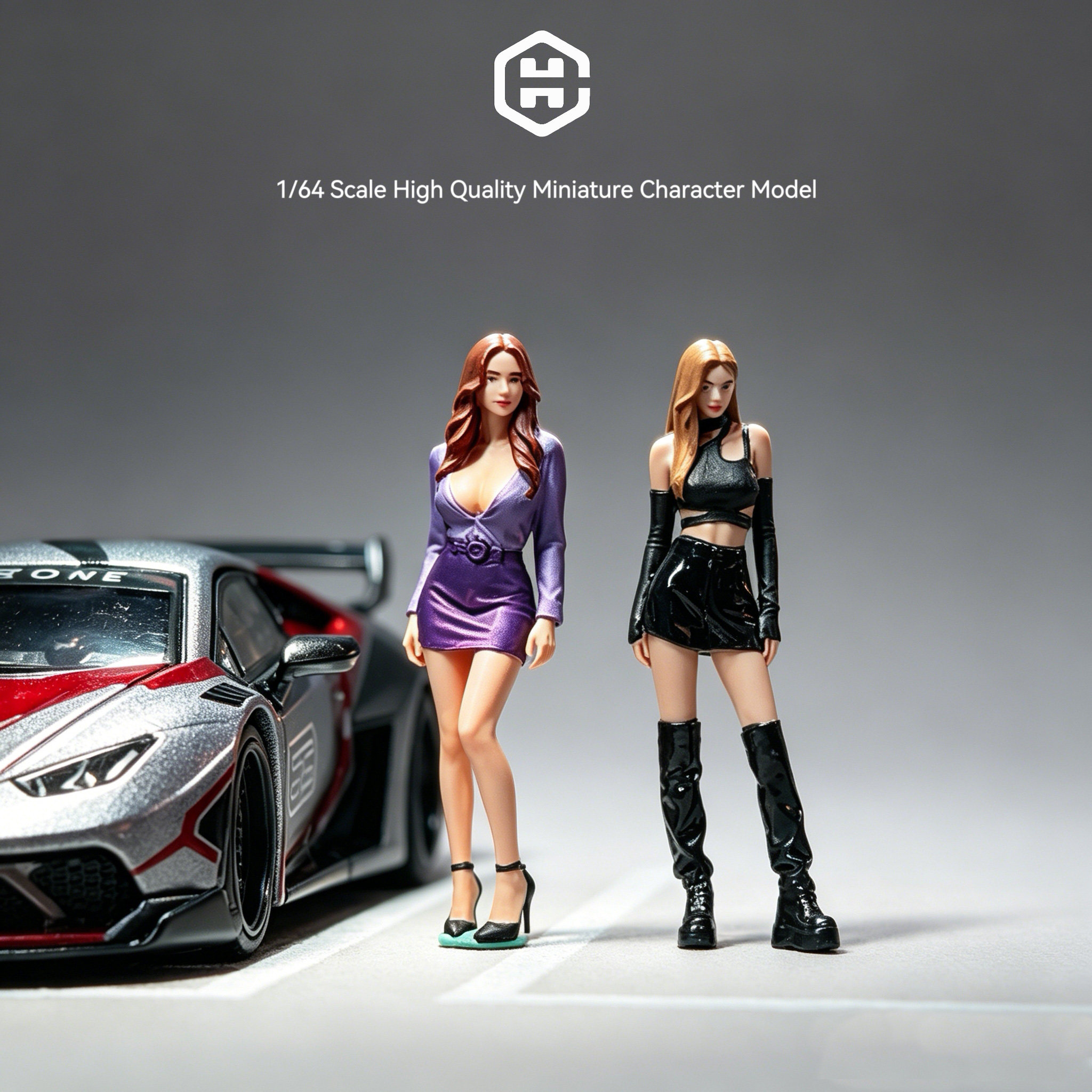 EHC Model 1/64人偶 港风女车友 二人组 预定，不含模型车 微缩