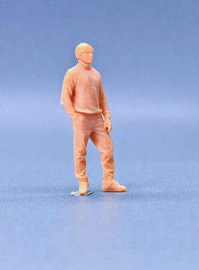 SuperGe1/64白模人偶织帽口袋男素模直接上色T114