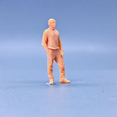 1/64白模人偶织帽口袋男