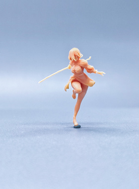 【嗯哼模型】1:64人偶1:43微缩白模性感站姿2B女神挥刀姿势 V714
