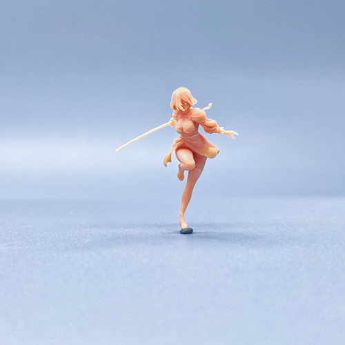 【嗯哼模型】1:64人偶1:43微缩白模性感站姿2B女神挥刀姿势 V714