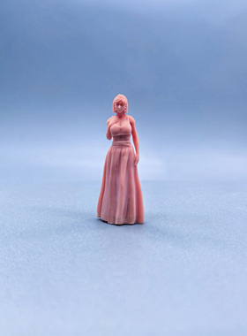 【嗯哼模型】现货1:64人偶1:43微缩白模 沙滩裙女孩 W624