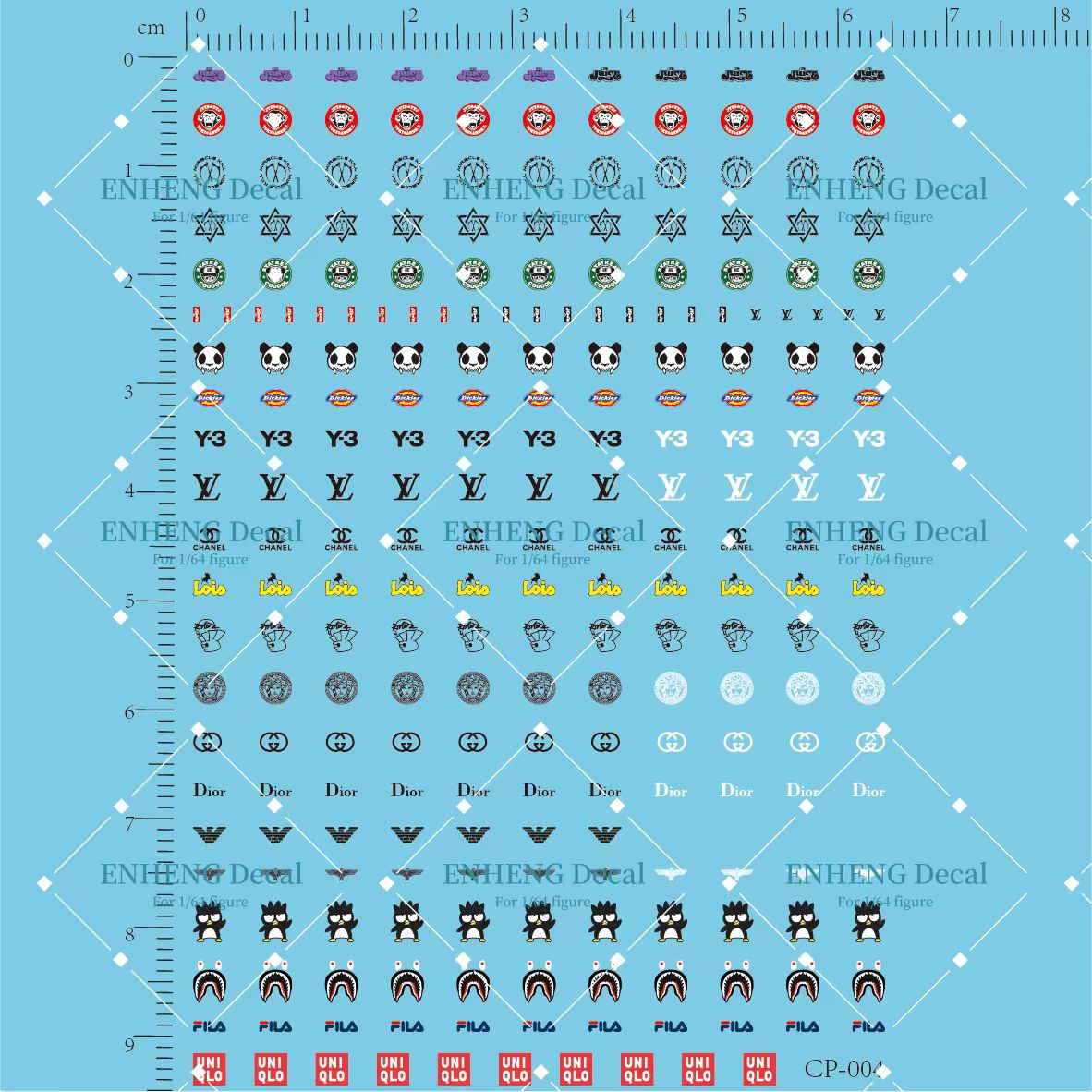 【正面水贴】 1/64 人偶 模型 潮牌水贴