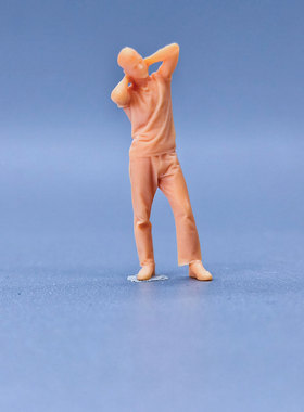 SuperGe1/64白模人偶双手抱脖子的男人素模直接上色T135