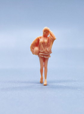 【嗯哼模型】SuperGe1:64人偶1:43微缩白模拿头盔撩发女孩S847