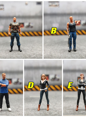 GX-Diorama1/64人偶速度与激情玩命关头赛车手硬汉铁女场景搭配