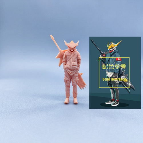 【嗯哼模型】现货1:64人偶1:43微缩白模 赛博高达机械潮男 W532