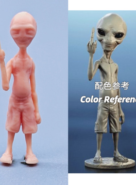 【嗯哼模型】现货1:64人偶1:43微缩白模 外星人保罗 C528