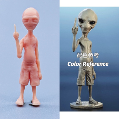 【嗯哼模型】现货1:64人偶1:43微缩白模 外星人保罗 C528