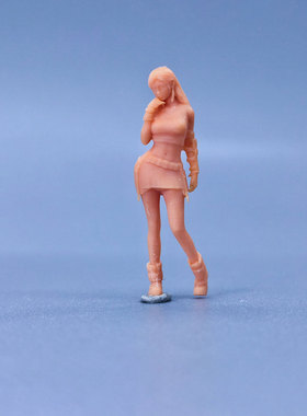 SuperGe1/64白模人偶蒂法-站姿摸下巴素模直接上色S248