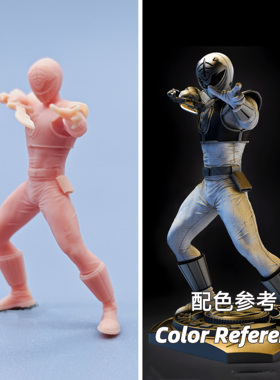 【嗯哼模型】现货1:64人偶1:43微缩白模 超凡战队白色战士 D533