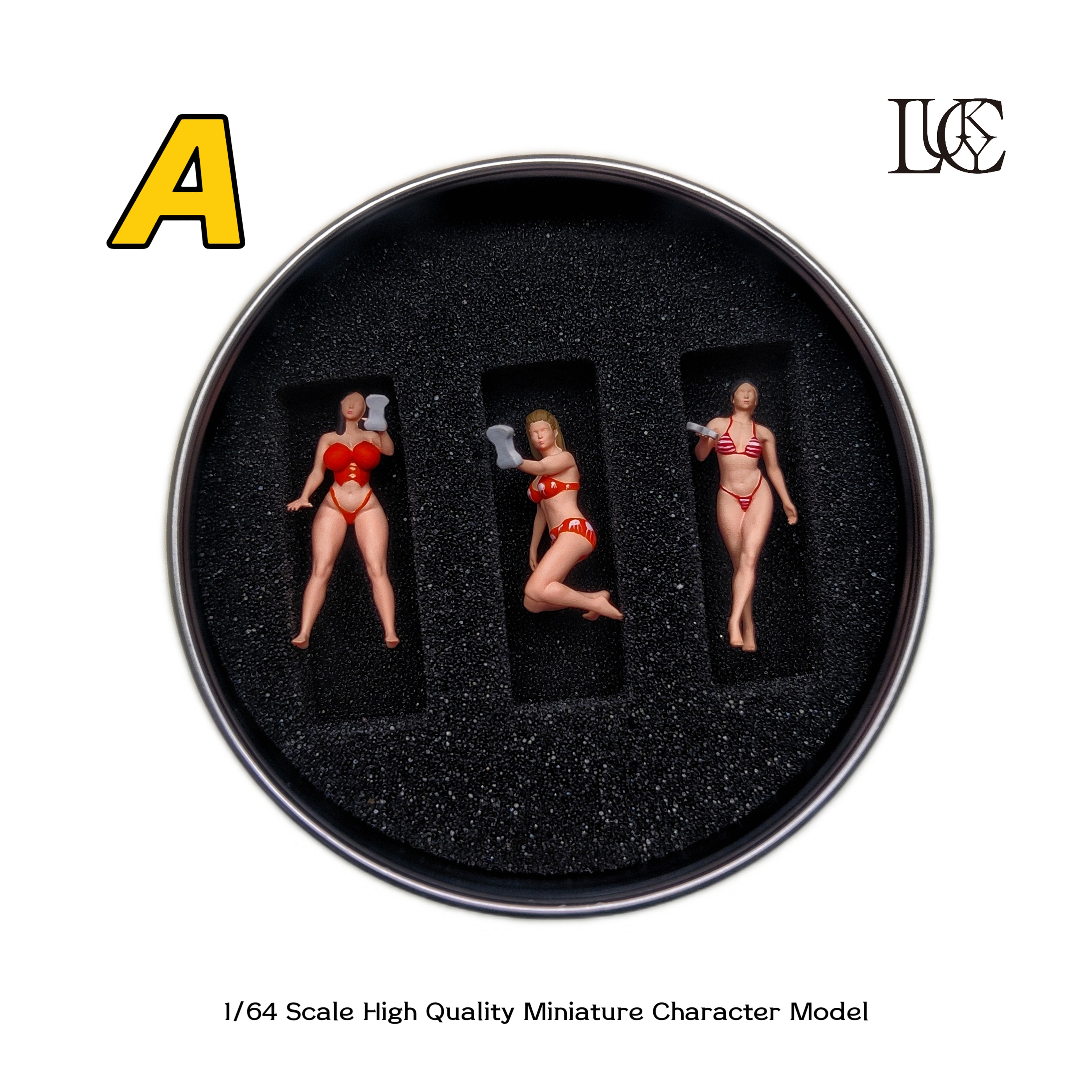 Lucky Studio1/64人偶 洗车女孩 三人组 预定 不含模型车微缩收藏