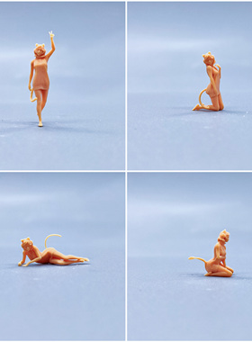 【嗯哼模型】SuperGe1:64人偶1:43白模猫耳露背尾巴女孩S406 S409