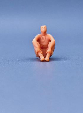 SuperGe1/64白模人偶坐地仰头长叹的男人素模直接上色T134