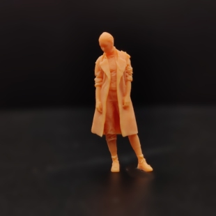 64白模人偶长外套侧脸脏辫女生素模直接上色T812 嗯哼模型