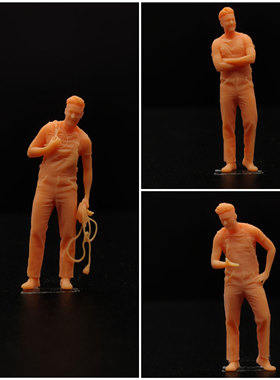 SuperGe1/64白模人偶搬运工人素模可直接上色T714 T715 T716