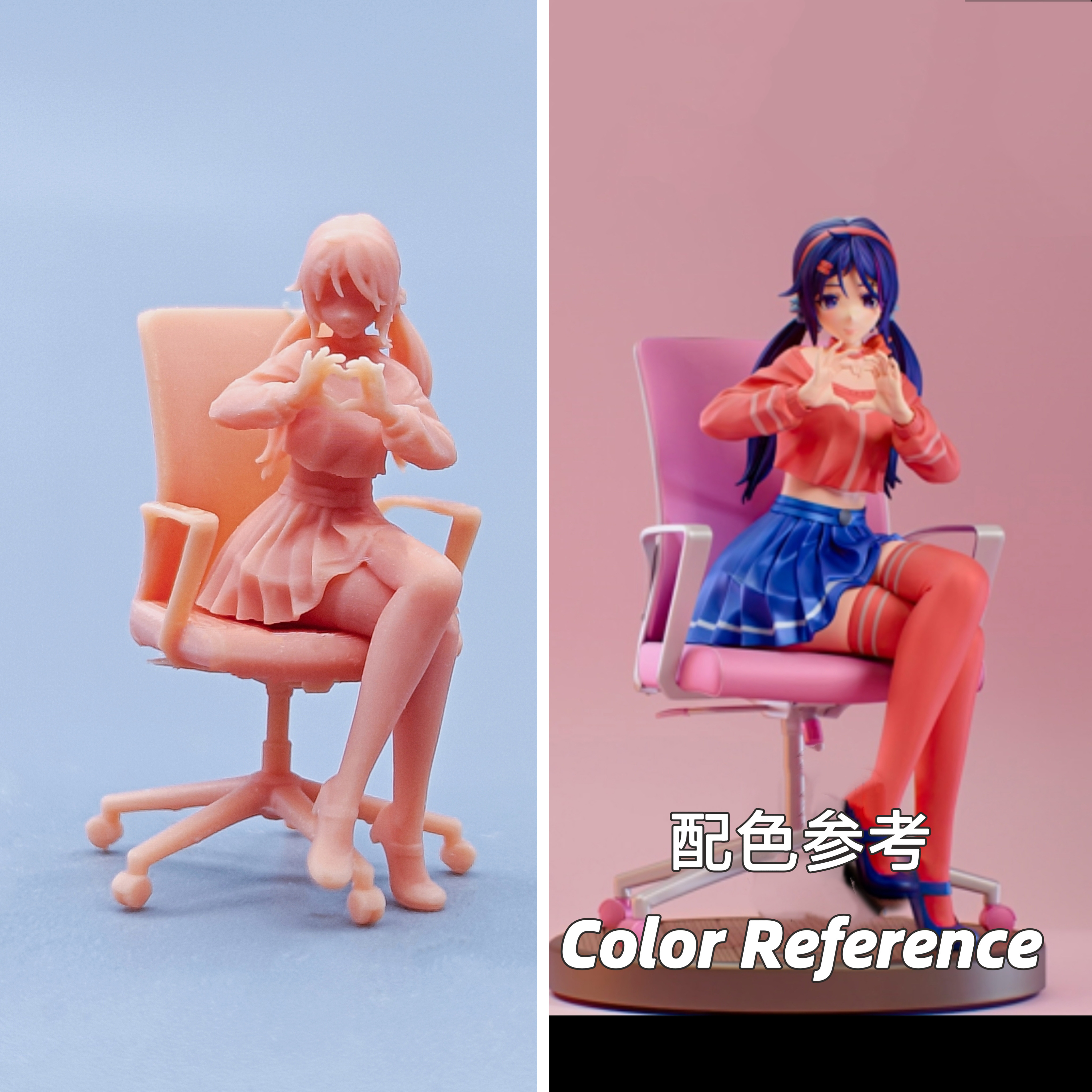 【嗯哼模型】现货1:64人偶1:43微缩白模  米塔 C935